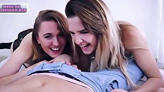 two amateur chicks sucking one hard dick