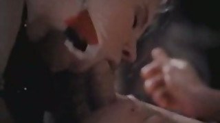 Horny dark haired chick pleases her musician with solid blowjob