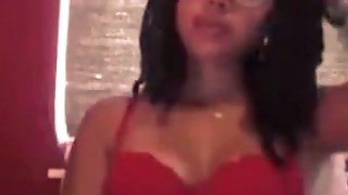 Jaw dropping afro woman in glasses showed me her juicy ass and jugs