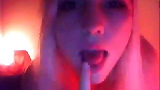 Hot and sexy Danish blonde girl on webcam shows her tits