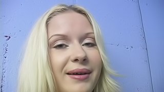 Aralyn Barra gets anal fucking through glory hole and blowjob