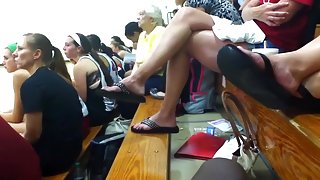 Lady dangling flip flops