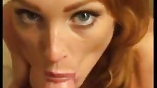 Redhead ginger insane blowjob caught throat