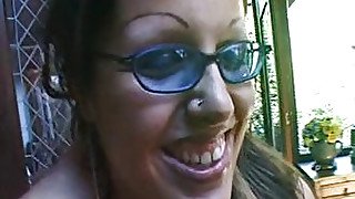 Slut with blue glasses