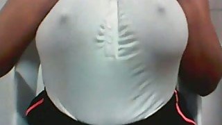 Big breasted cam sexpot played with her gorgeous huge knockers