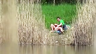 Filmed hawt pair banging across the lake