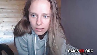 Russian Girl with Blue Eyes Shows Body on Webcam - Teen
