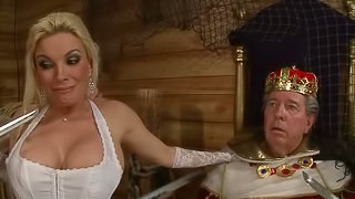 Horny Blonde Pornstar Diamond Foxxx Having Sex in White Lingerie