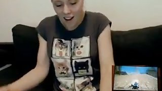 Cute Girl Uses Toy While Playing Vidya