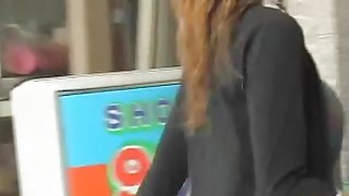 Asian babe gets boob sharked inside the dollar store.