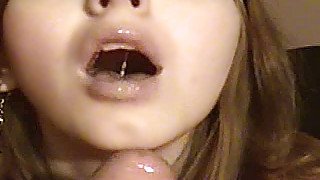 Amateur teen GF home POV action with cum