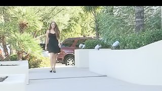 Kiera masturbates sitting on floor in the street