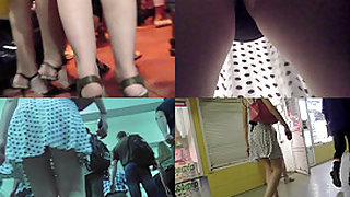 A-line skirt and g-string on gal in upskirt vid