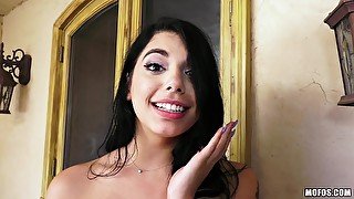 Pretty Young Latina Gina Valentina rides a huge cock