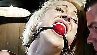 Tall blonde slut suffers from nipple torture, sadistic beatings, and extreme squirting orgasms