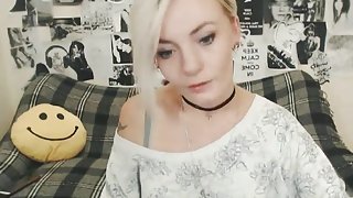 Pretty Blonde college girl Dance And Masturbation