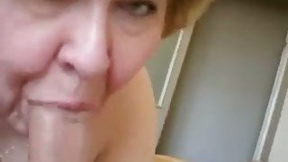 Mature heavy white blonde lady is gobbling my fat rod