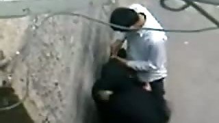 Arab whore wife cheats her husband in the street. Hidden cam