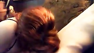 Masked redhead slut sucking hard cock like never before