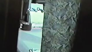 Amateur fem spied masturbating on the floor thru window