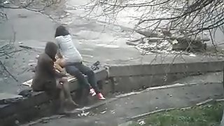 Couple fuck in park