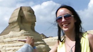 Hot travel sex movie from Egypt Day 4 Outdoor sex scene at the pyramids 1/Aurita