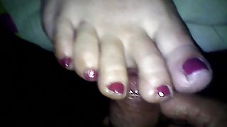 pink toes footjob toejob cumshot