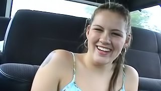 Blonde Teen Hardcore Fucking in Car With Blowjob