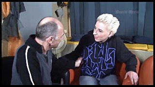 Creepy old man talks a hot mature slut into having sex with him