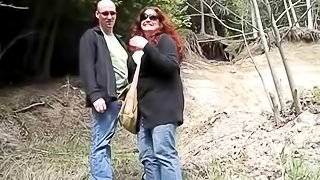 Monica and Jennifer have a wild pussy toying session in the woods