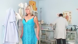 Kinky Doctor Inspects a Mature Amateur's Pussy
