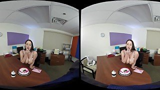 VR big tit office - Pov