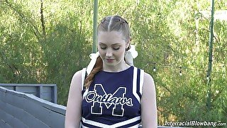 Ardent and lovely sporty cheerleader Arietta Adams in kinky interview xxx vid