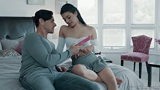 Emotional cutie Gina Valentina teases clit with vibrator while being fucked mish