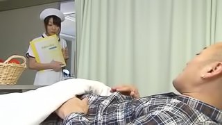 Japanese nurse sucks and rides some patient's hard cock