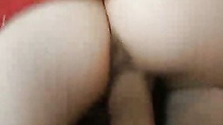 White slut rides on a huge dick. POV. Homemade video.