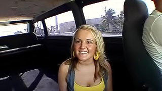 Banging van picks up hot-blooded blonde slut for money