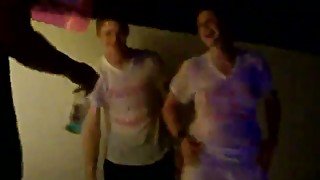 Nasty bitches at the party are dancing in wet T-shirts