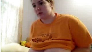 Charming BBW with enormous hooters exposes her curves and goes wild