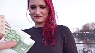 Ginger College Teenager Melina Talk to Screw at Street Casting