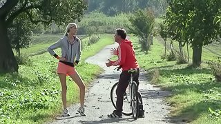 Seductive teen in a sexy short submits to a tempting sporty hardcore screw