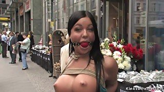 Big tits slave slut in public fucking - harmony rose