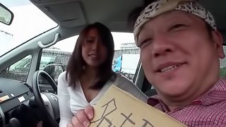 This Asian MILF shows you are never to old to fuck in a car