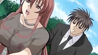 Brown-haired anime hottie loves amazing threesome FFM sex