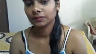 Kinky amateur slender Hindu chick stripteases and flashes tits on webcam