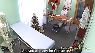 Doctor fucks patient in an office on Christmas day