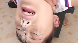 Bukkake video with a hardcore Japanese