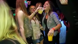 Drinking fuels the night club orgy with gorgeous ladies fucking