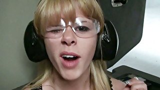 Blondie loved to get her sexy and small mouth get fucked ahrd