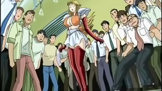 Busty hentai maid gets squeezed her bigtits
